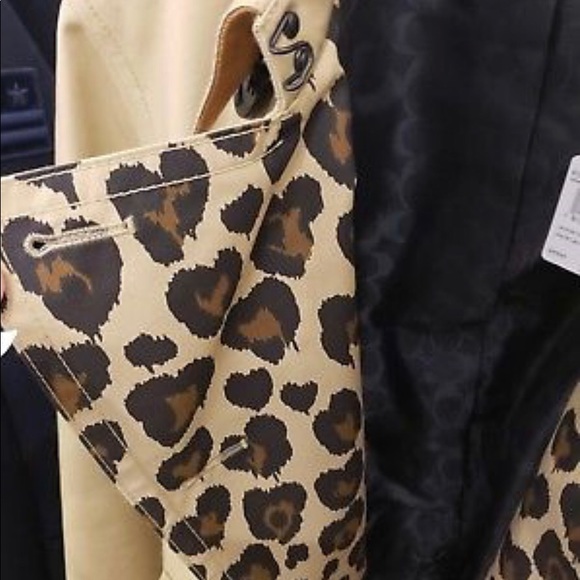 041. NWT Coach Leopard Print Trench Coat - Picture 2 of 4